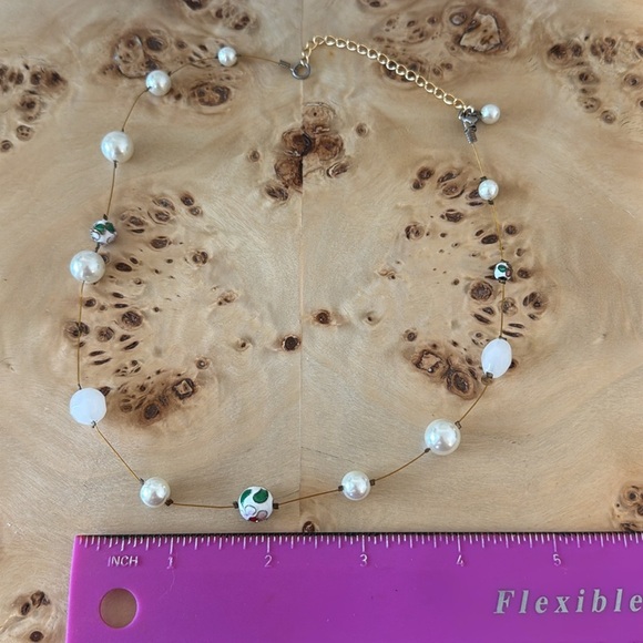 Gold Necklace with Pearl Accents - Picture 2 of 4